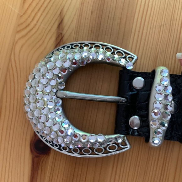 BB Simon black belt with rhinestones buckle - Picture 11 of 11